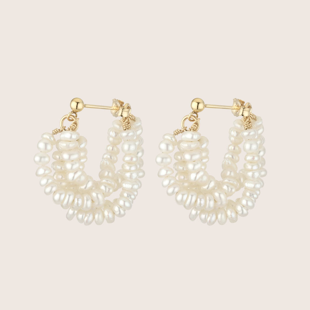 14K Gold Filled Fleur de Perle Earrings