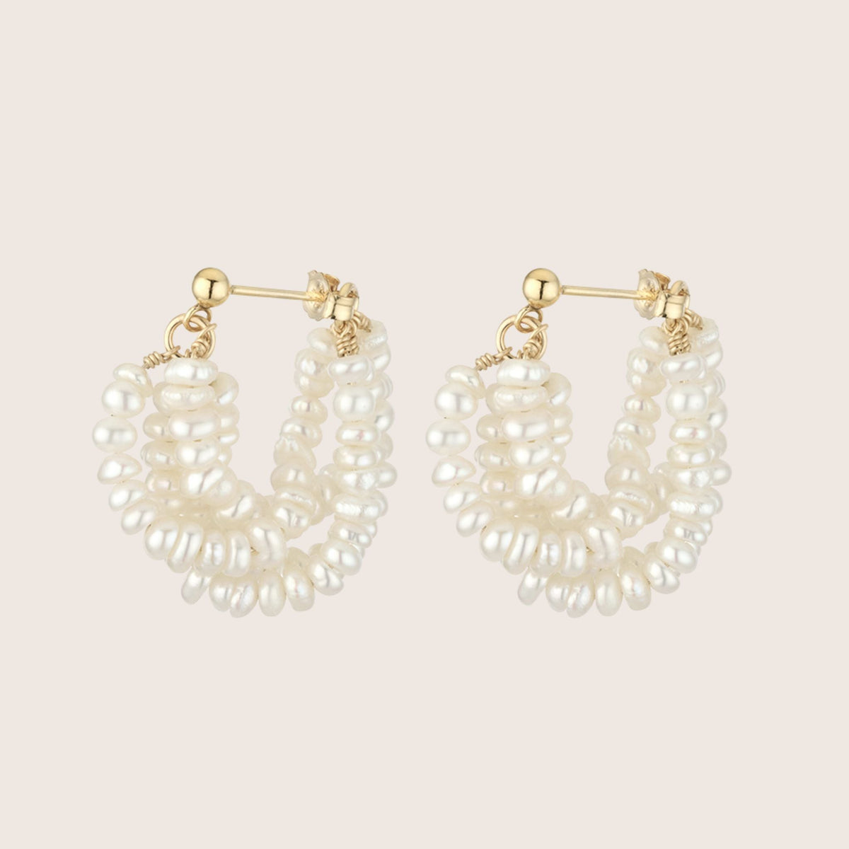 14K Gold Filled Fleur de Perle Earrings