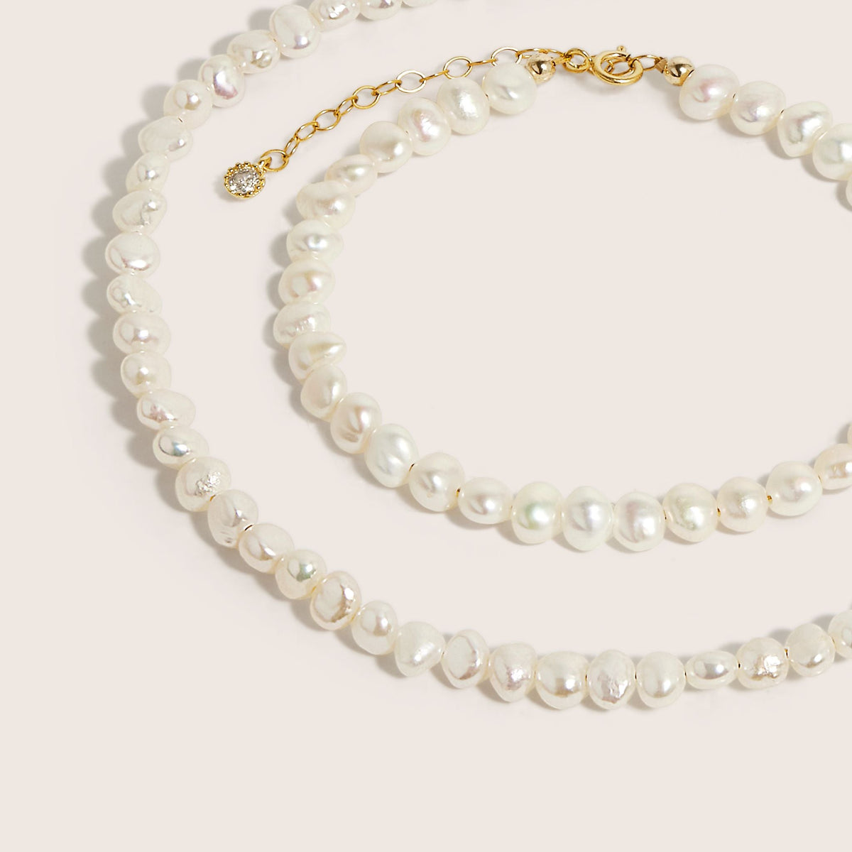 14K Gold Filled Lachelle Baroque Pearl Necklace and Bracelet Set