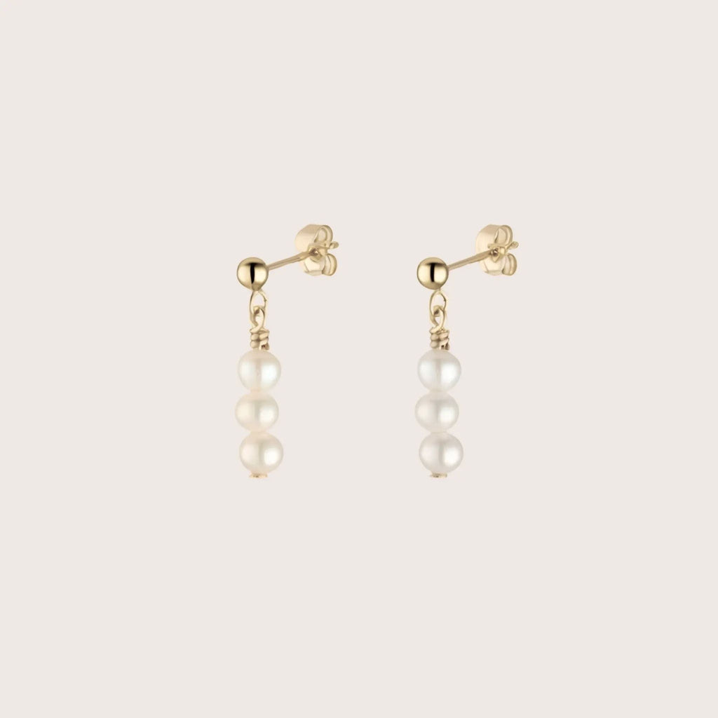 14K Gold Filled Lily Pearl Drop Earrings