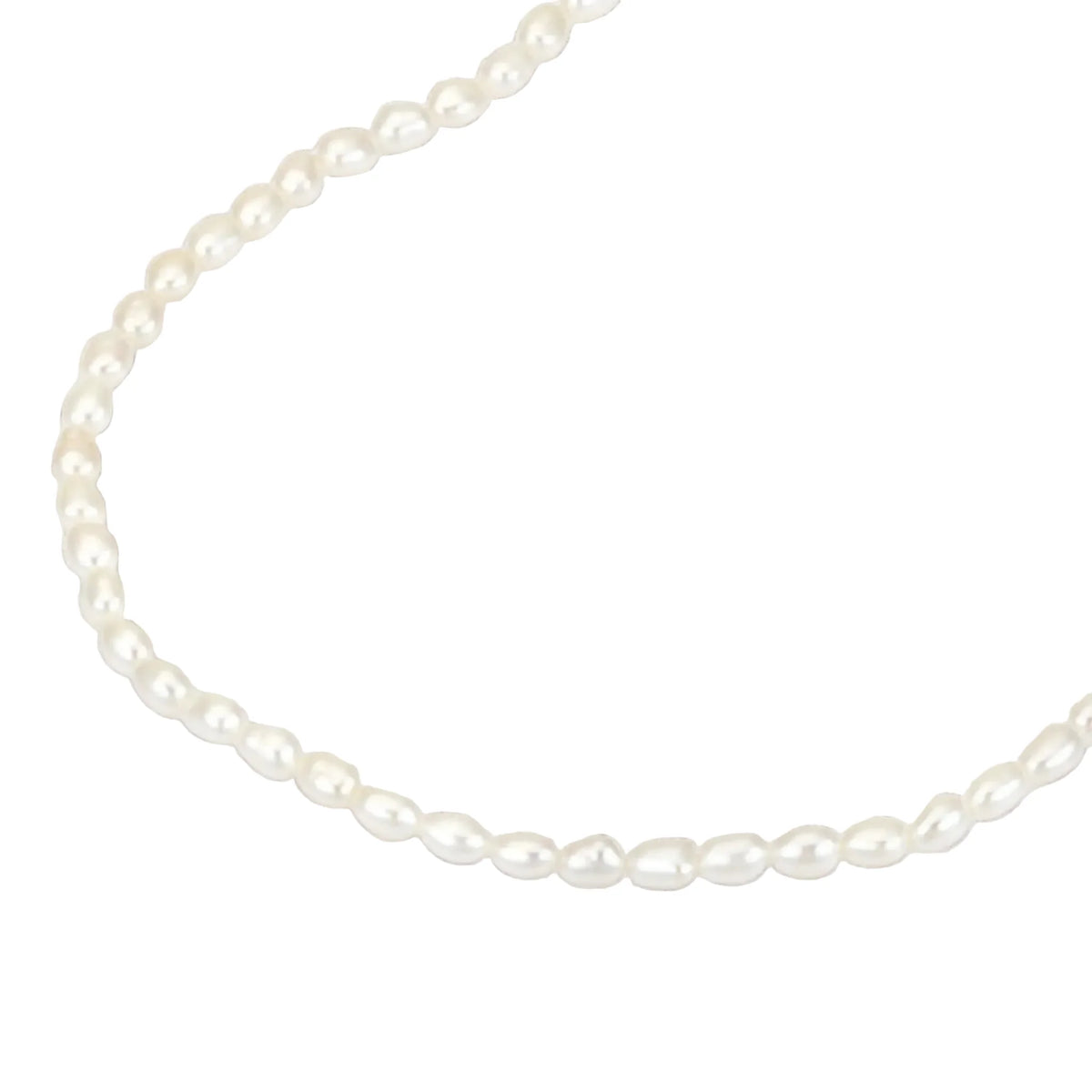 14K Gold Filled Lucine String Of Rice Pearls Necklace