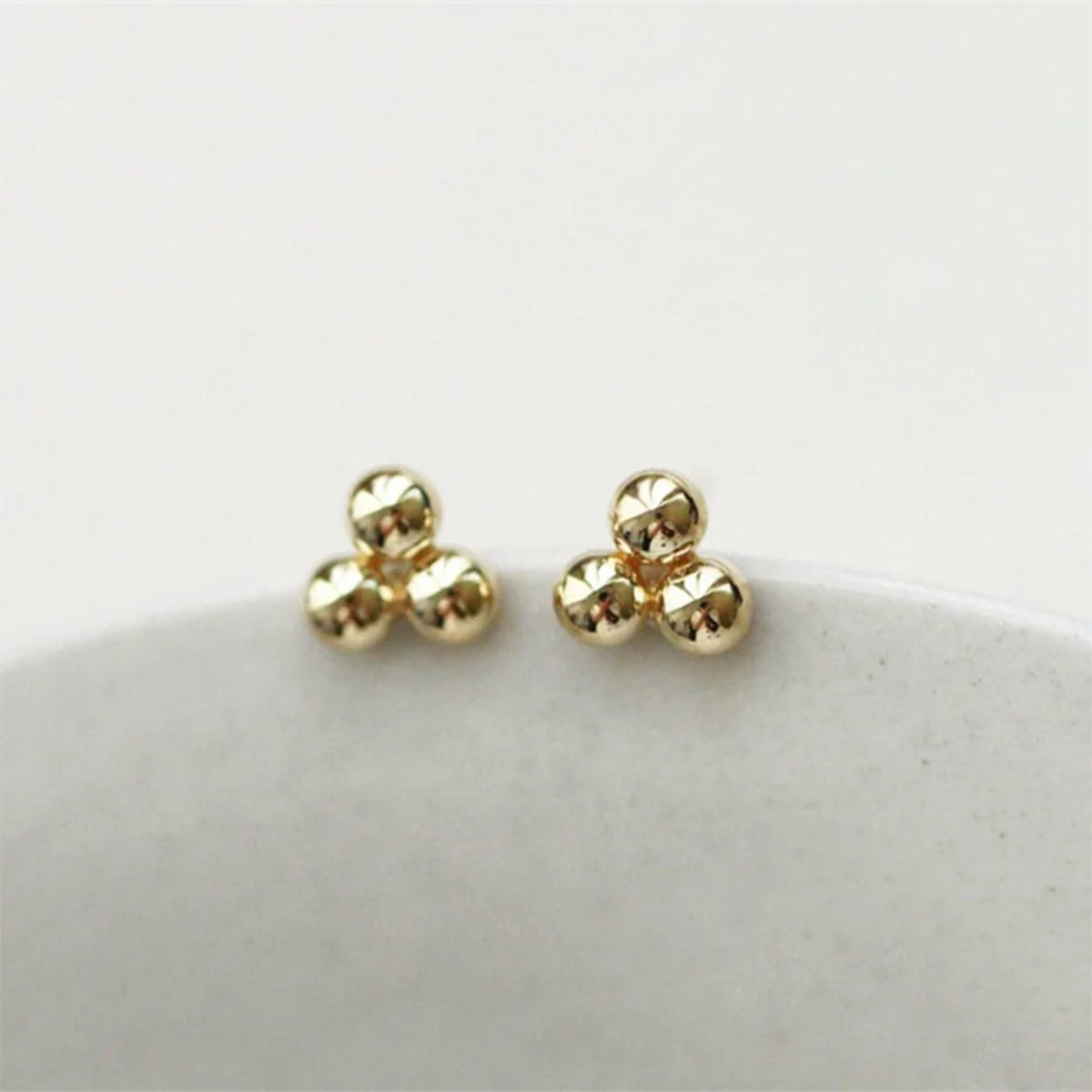 14K Gold Filled Trinity Stud Earrings