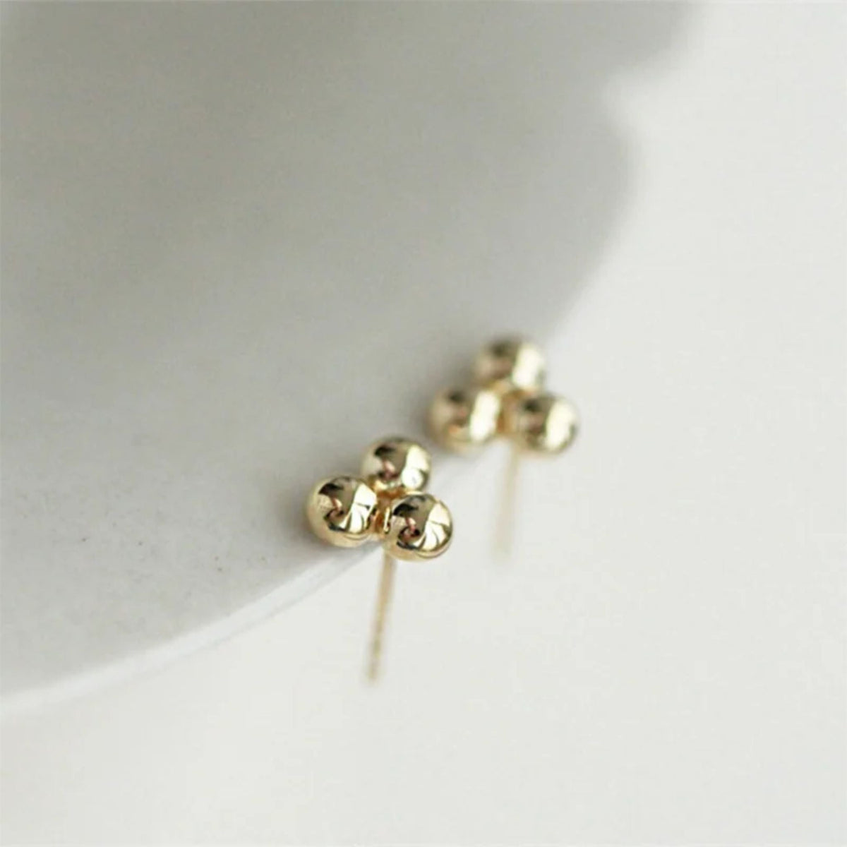 14K Gold Filled Trinity Stud Earrings