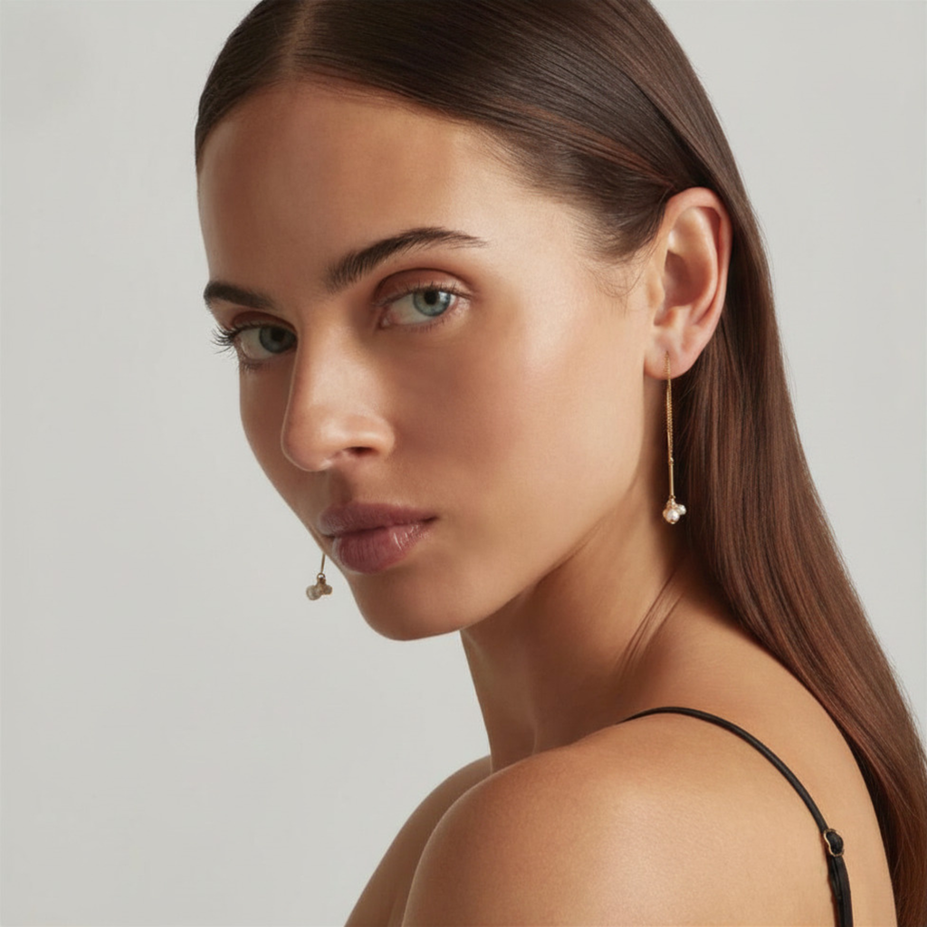14K Gold Filled Pearl Windchimes Thread Earrings