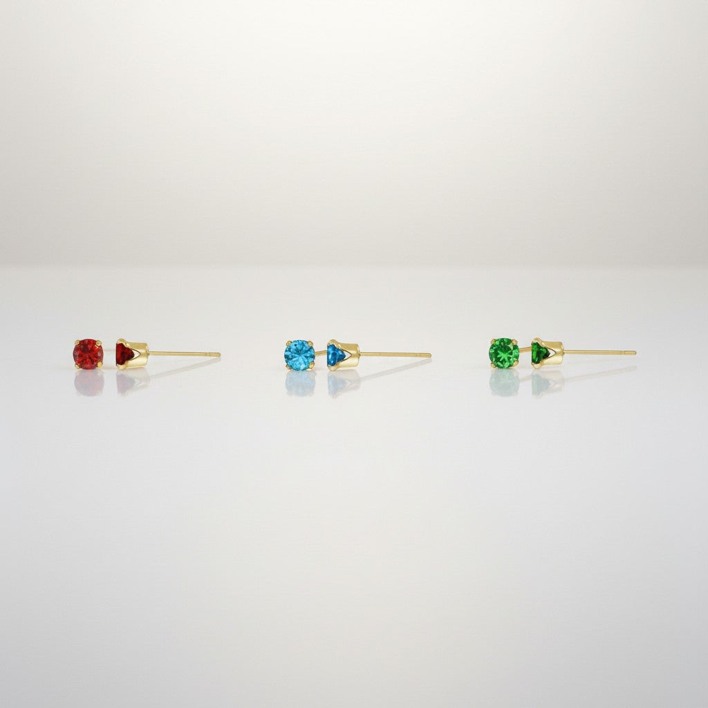 14K Gold Filled Zircon Stud Earrings