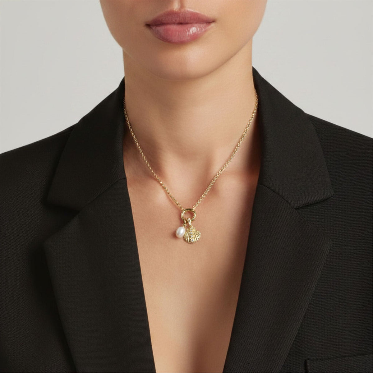 18K Gold Plated Nerina Pearl Drop Pendant