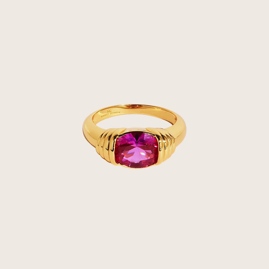 18K Gold Vermeil Akula Fuchsia Flame Ring