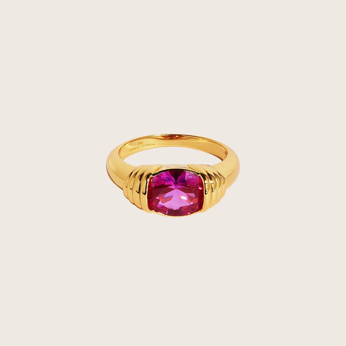 18K Gold Vermeil Akula Fuchsia Flame Ring