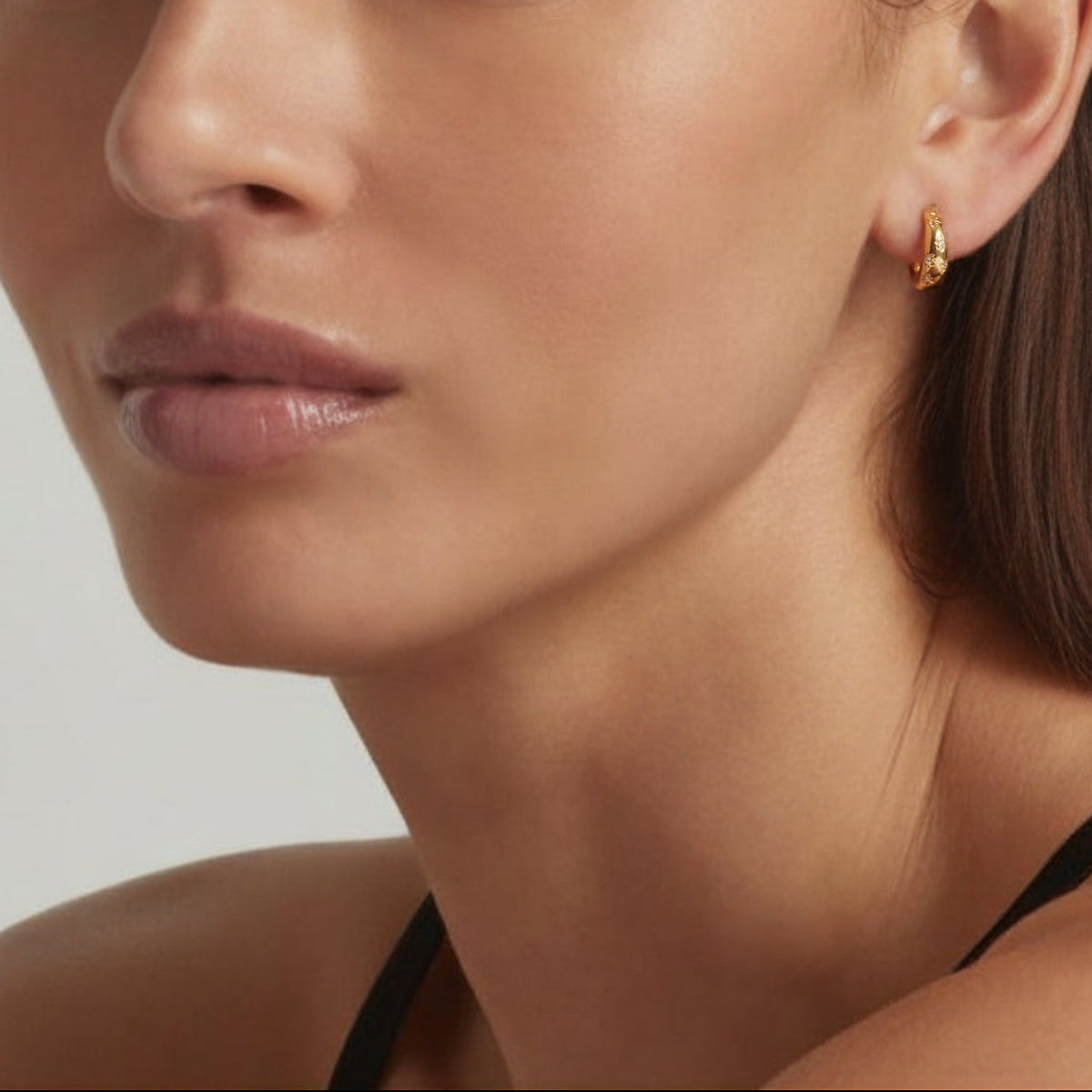 18K Gold Plated Astrid Huggie Hoop Earrings