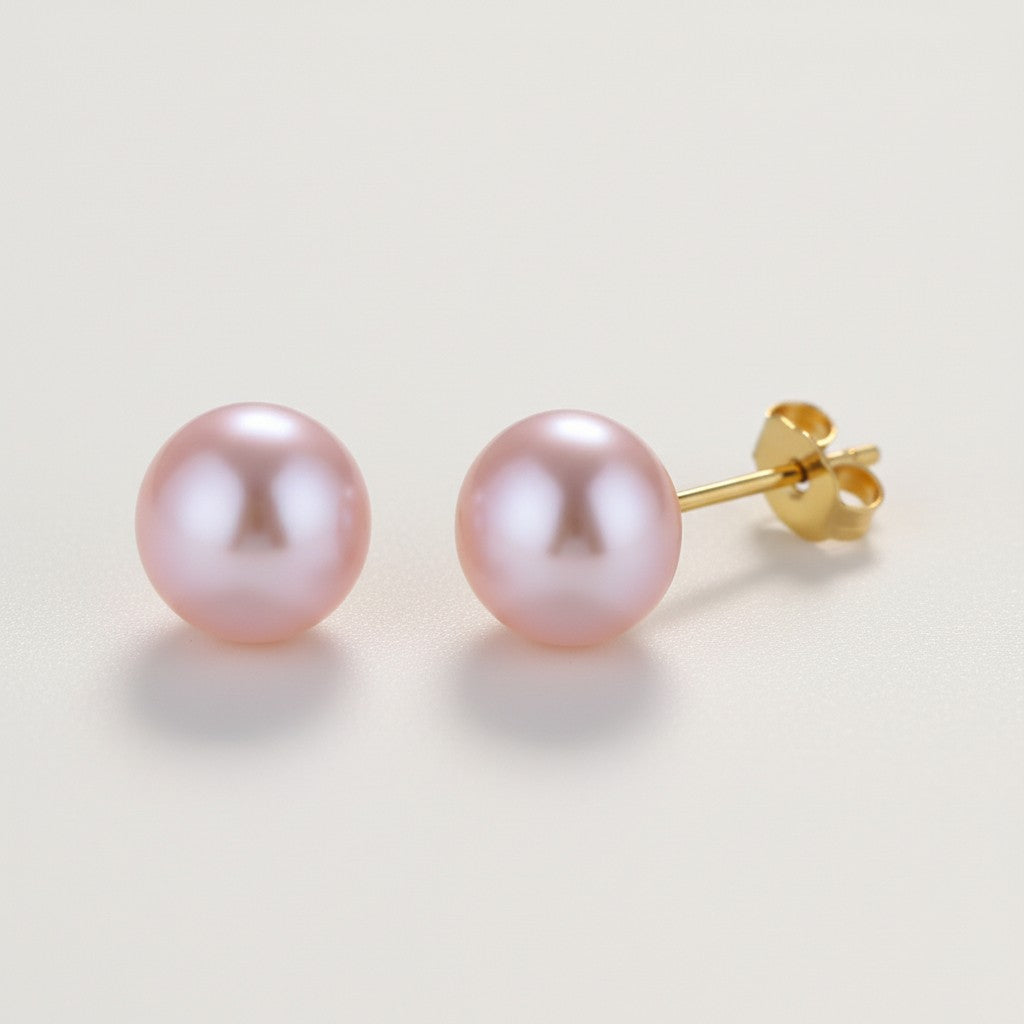18K Gold Plated Boraluxe Pearl Stud Earrings
