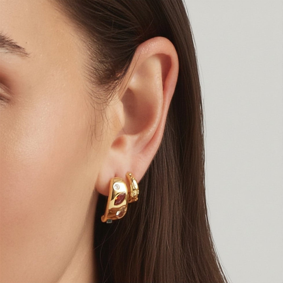 18K Gold Plated Astrid Huggie Hoop Earrings