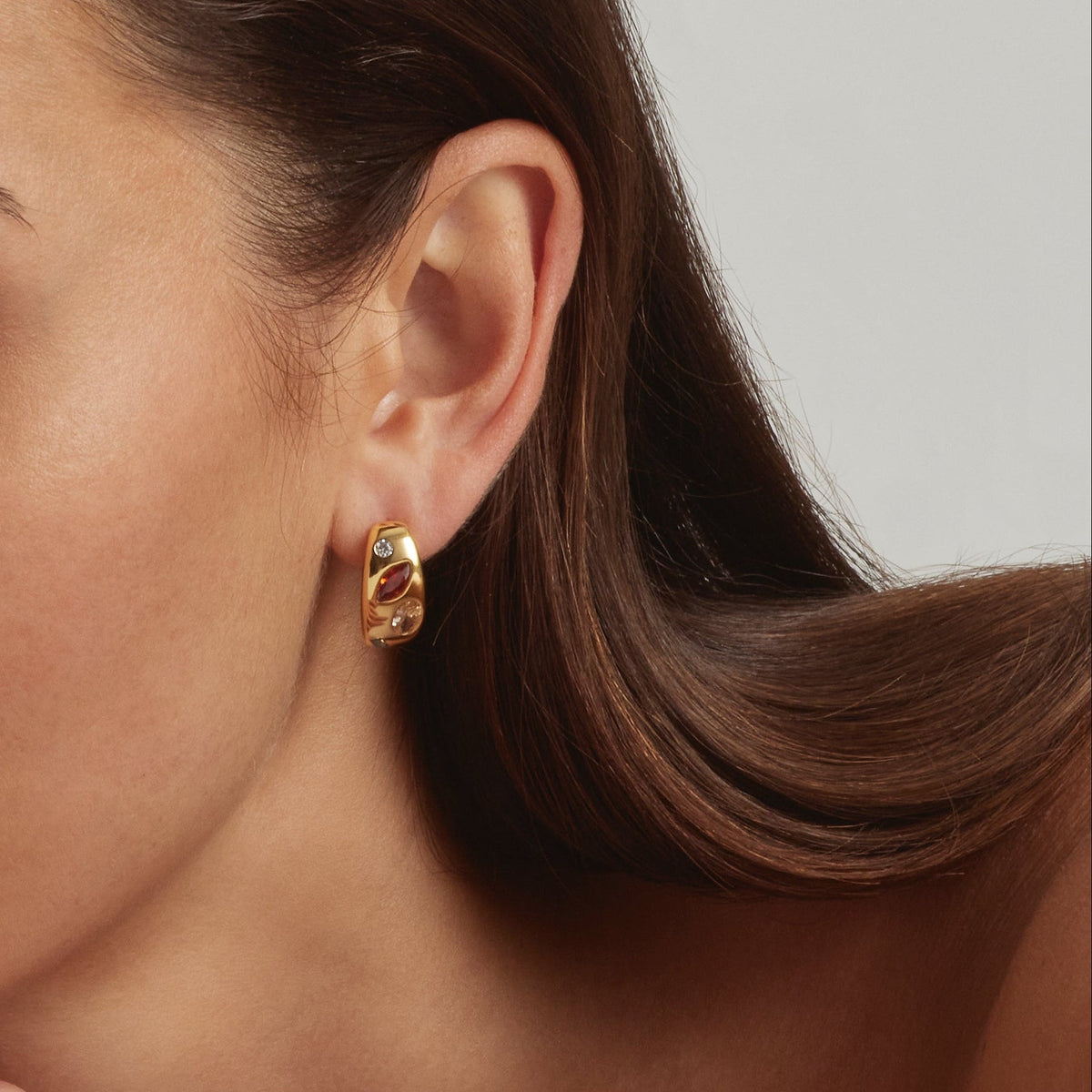 18K Gold Plated Candy Gem Earrings