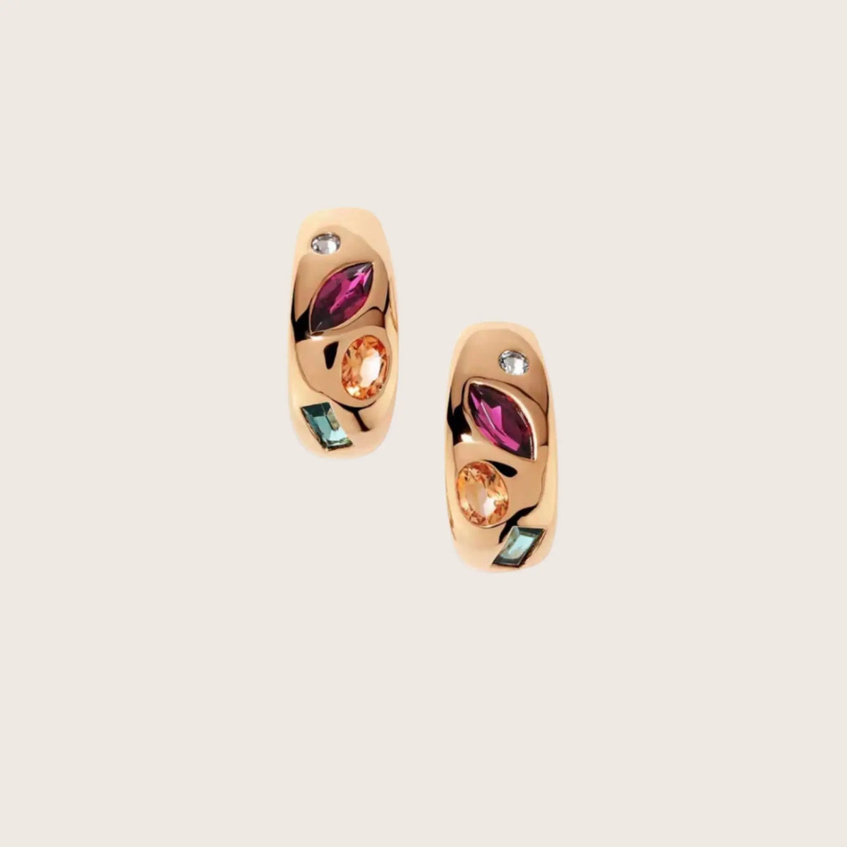 18K Gold Plated Candy Gem Earrings