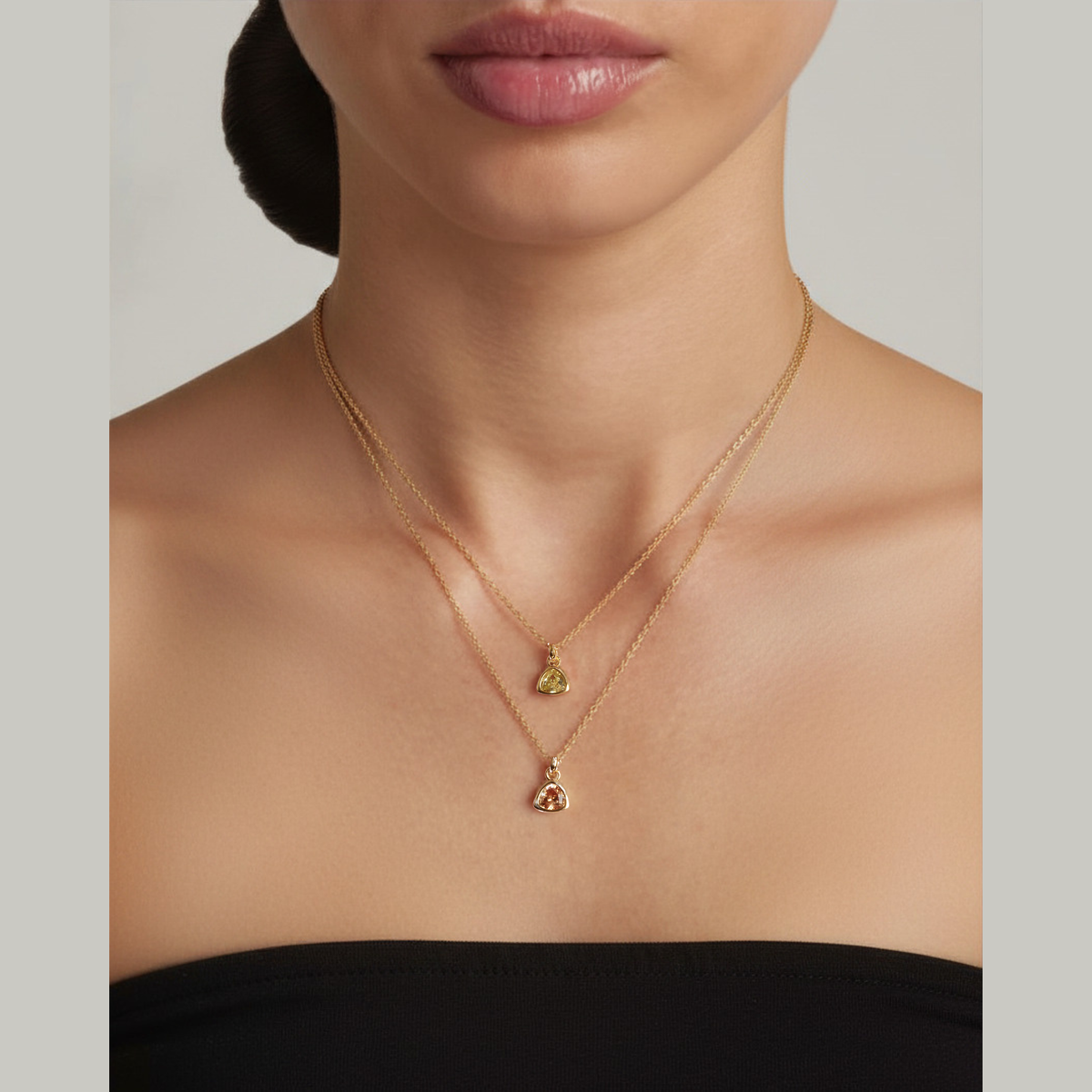 18K Gold Plated Genessa Trine Birthstone Necklace