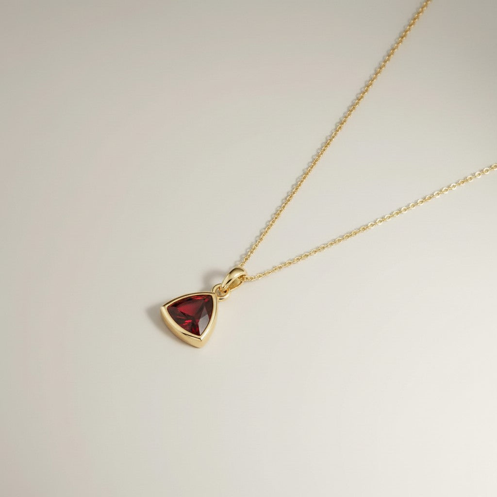 18K Gold Plated Genessa Trine Birthstone Necklace