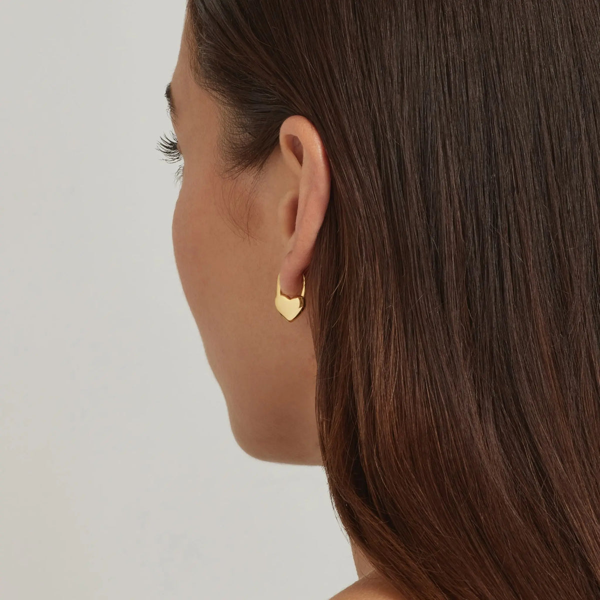 18K Gold Plated Heart Hoop Earrings