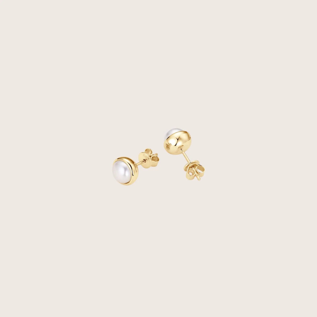 18K Gold Plated Lulu Pearl Stud Earrings