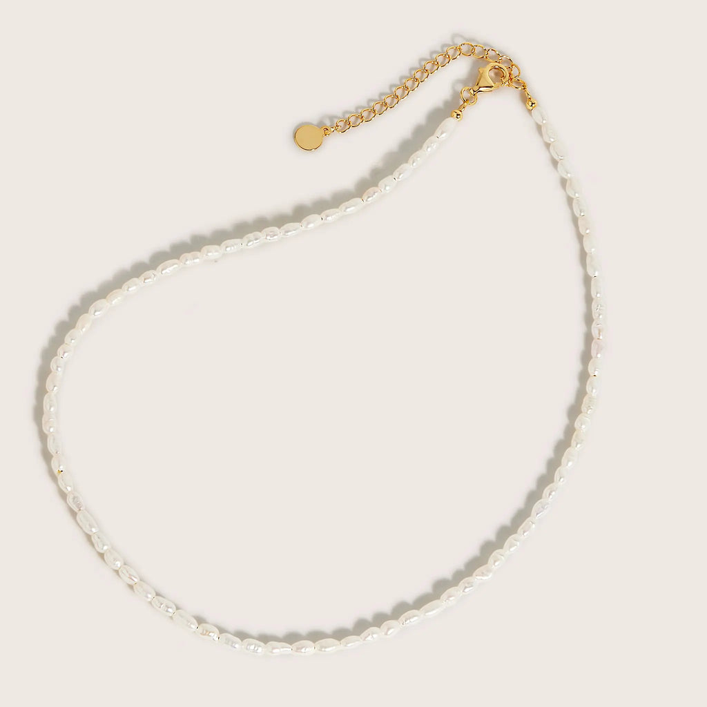 18K Gold Plated Marjaan Seed Pearl Necklace