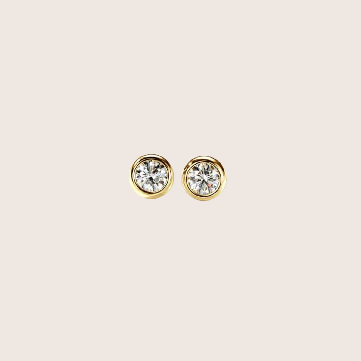 18K Gold Plated Tamako Moissanite Stud Earrings