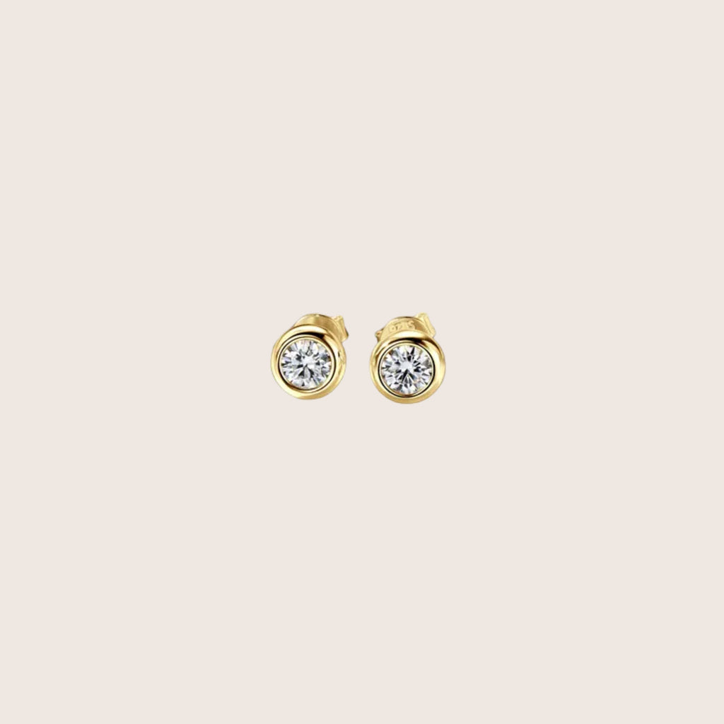 18K Gold Plated Tamako Moissanite Stud Earrings