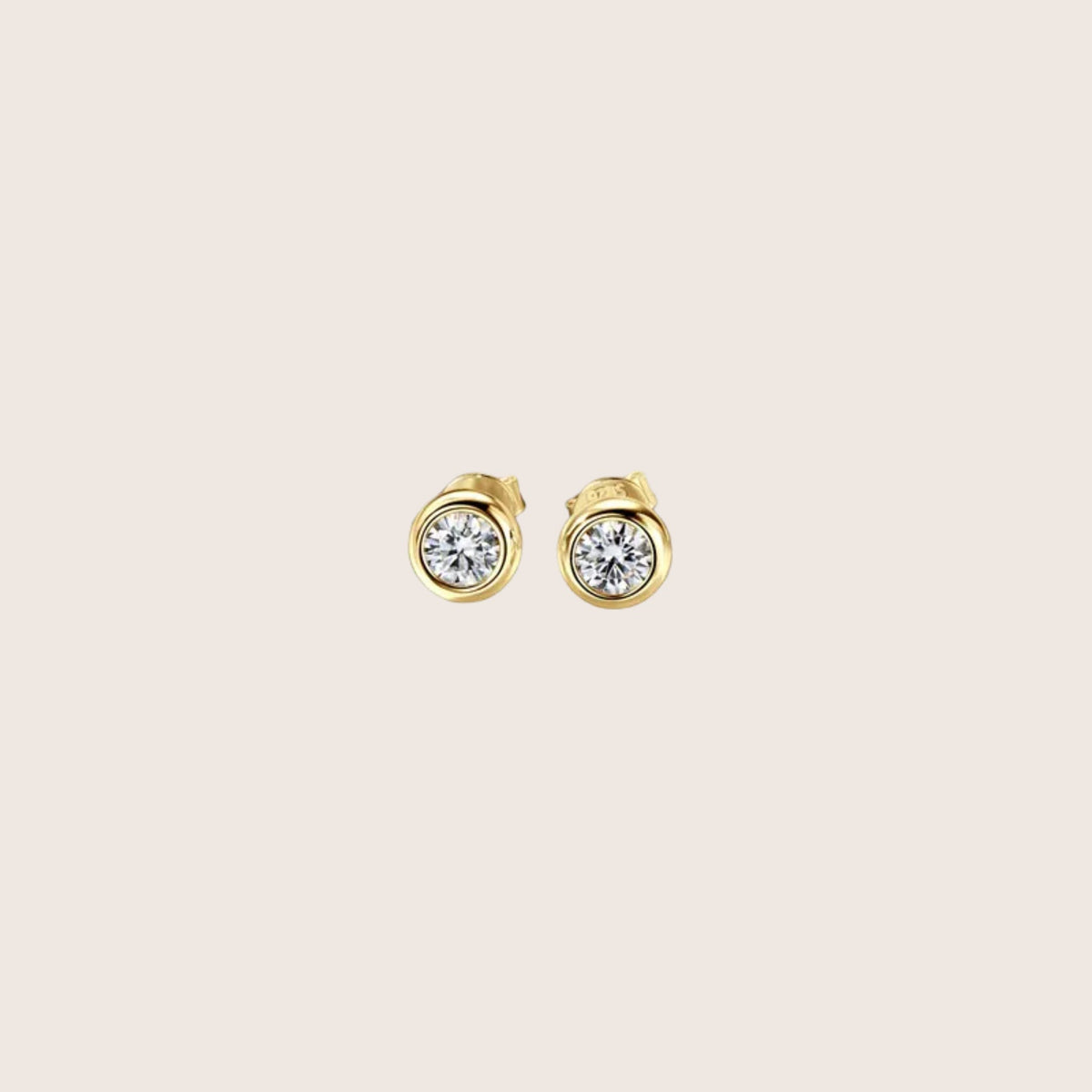 18K Gold Plated Tamako Moissanite Stud Earrings