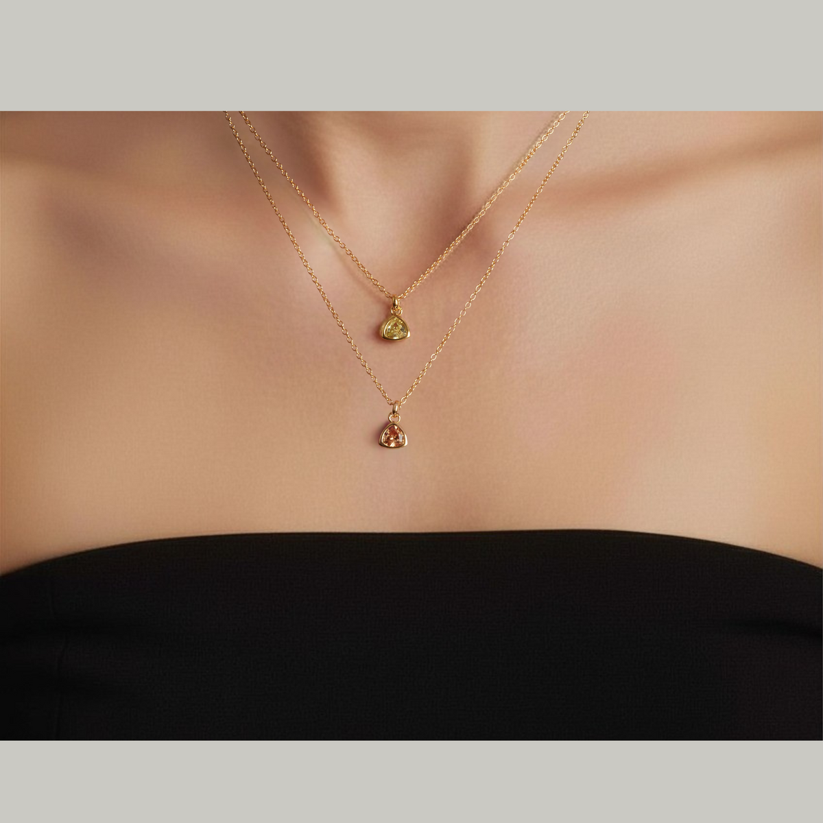 18K Gold Plated Genessa Trine Birthstone Necklace