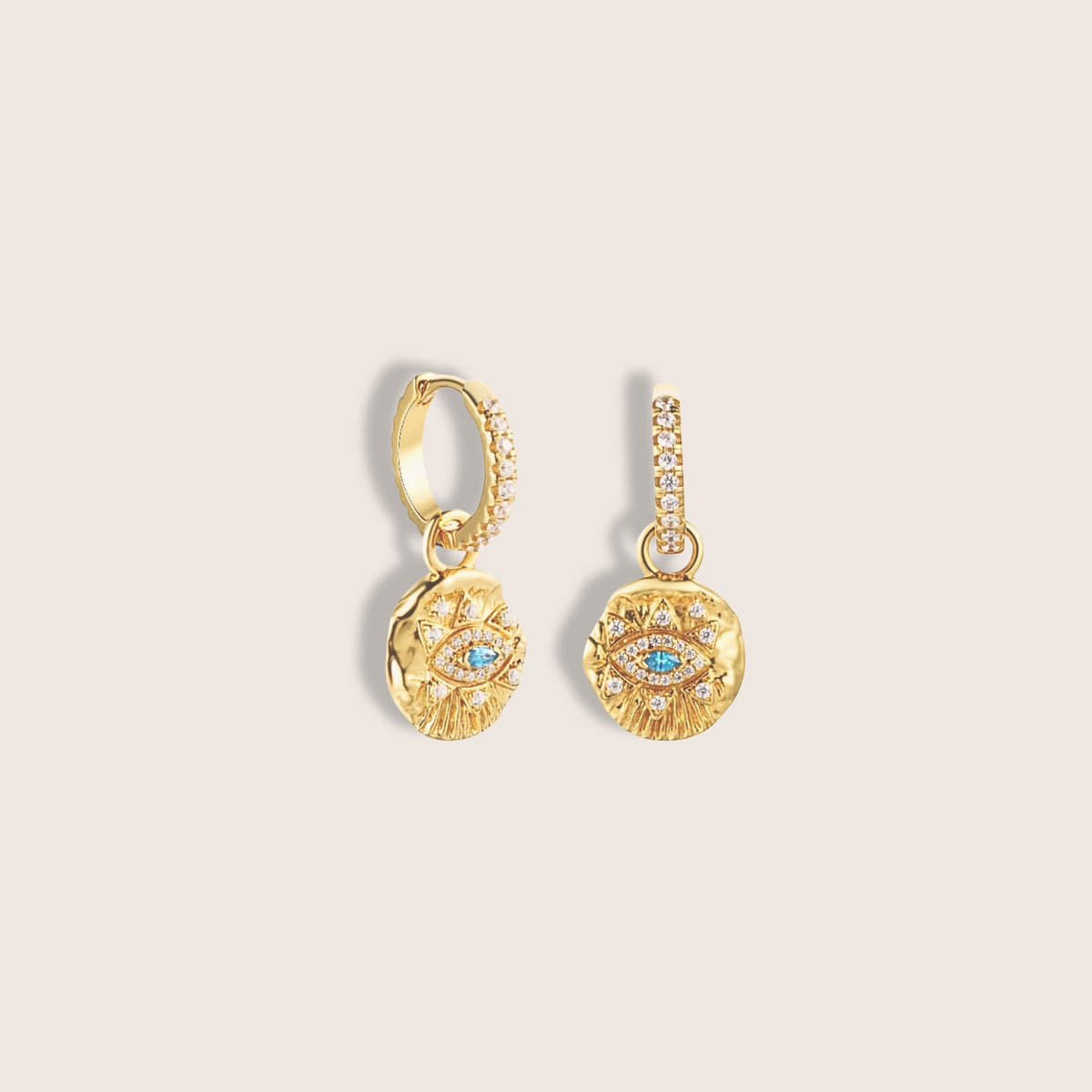 18K Gold Plated Vintage Evil Eye Set
