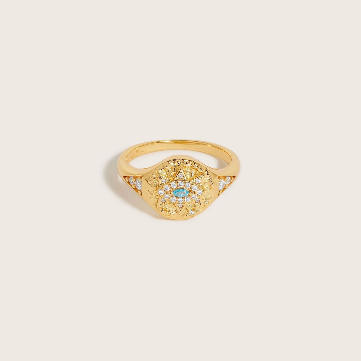 18K Gold Plated Evil Eye Vintage Ring