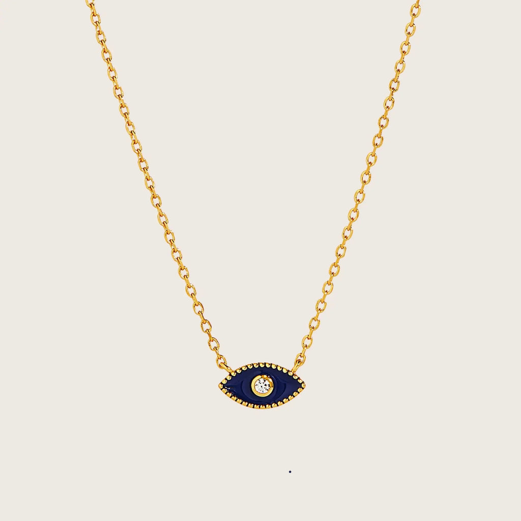 18K Gold Vermeil Jacalin Evil Eye Necklace