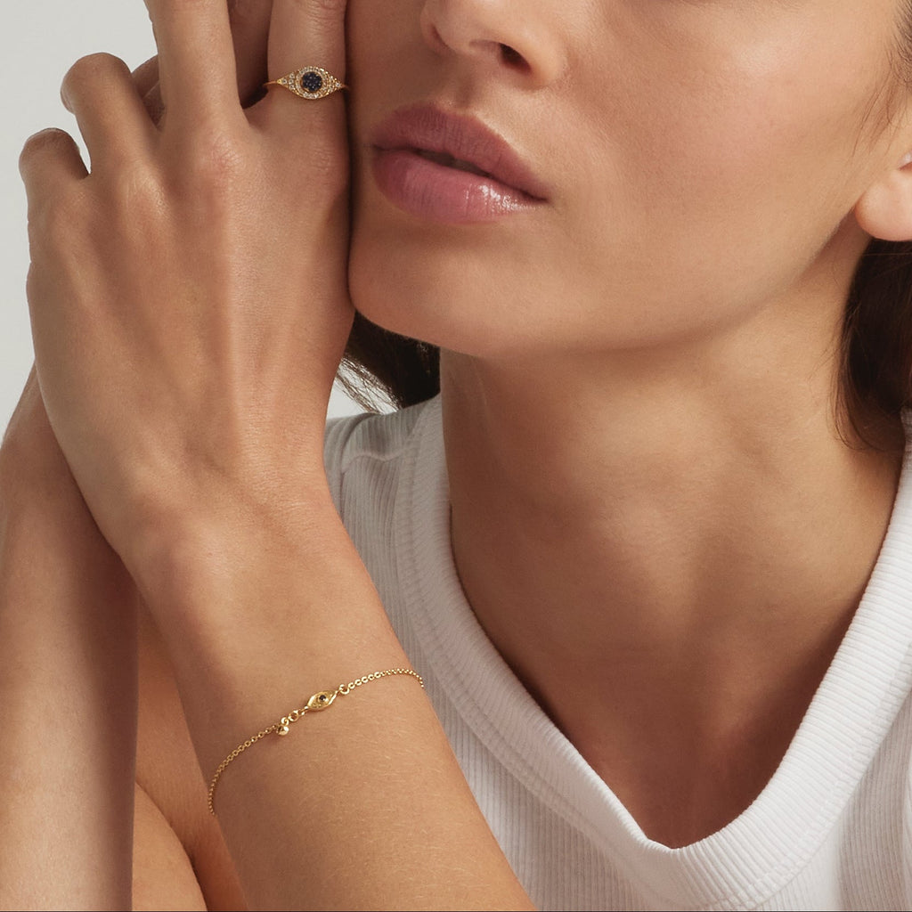 18K Gold Vermeil Jacalin Evil Eye Ring
