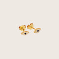 18K Gold Vermeil Jacalin Evil Eye Shaped Stud Earrings