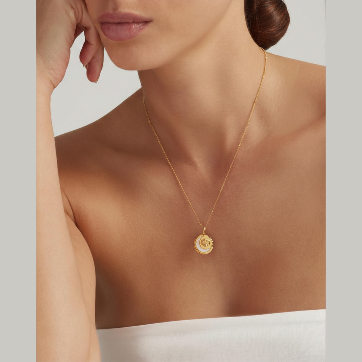 18K Gold Vermeil Luna Tide Pendant Necklace