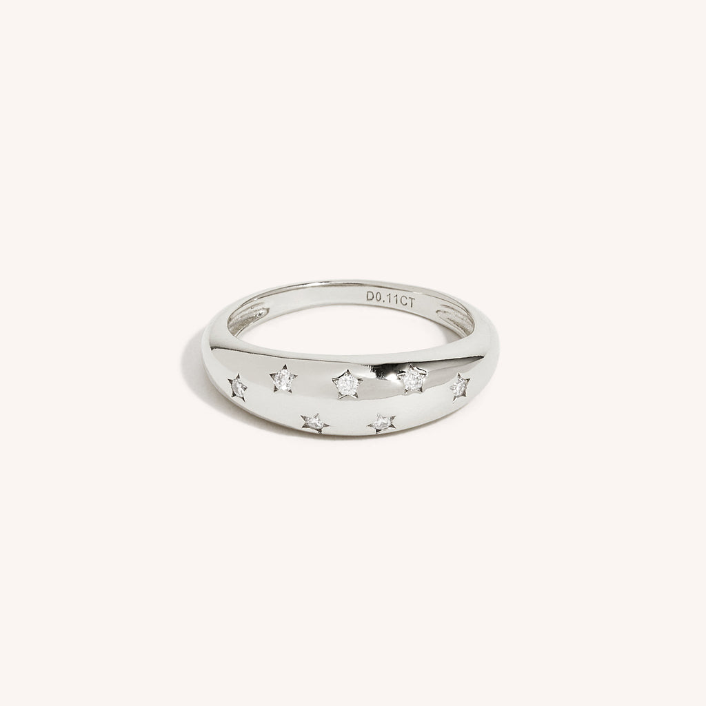 18K White Gold Plated Margot Moissanite Diamond Ring