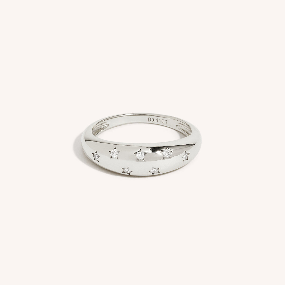 18K White Gold Plated Margot Moissanite Diamond Ring