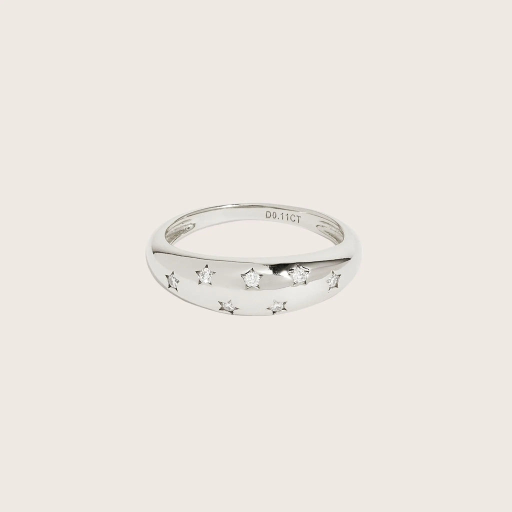 18K White Gold Plated Margot Moissanite Diamond Ring
