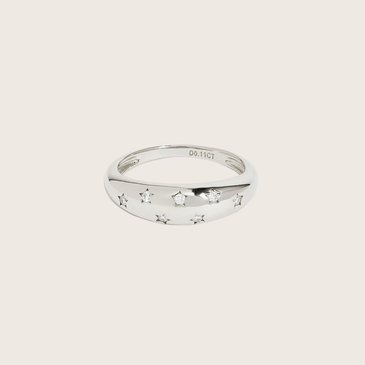 18K White Gold Plated Margot Moissanite Diamond Ring