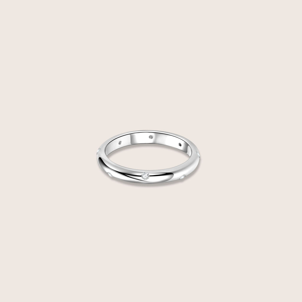 18K White Gold Plated Saffa Moissanite Diamond Ring