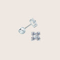 18K White Gold Four Leaf Clover Moissanite Stud Earrings