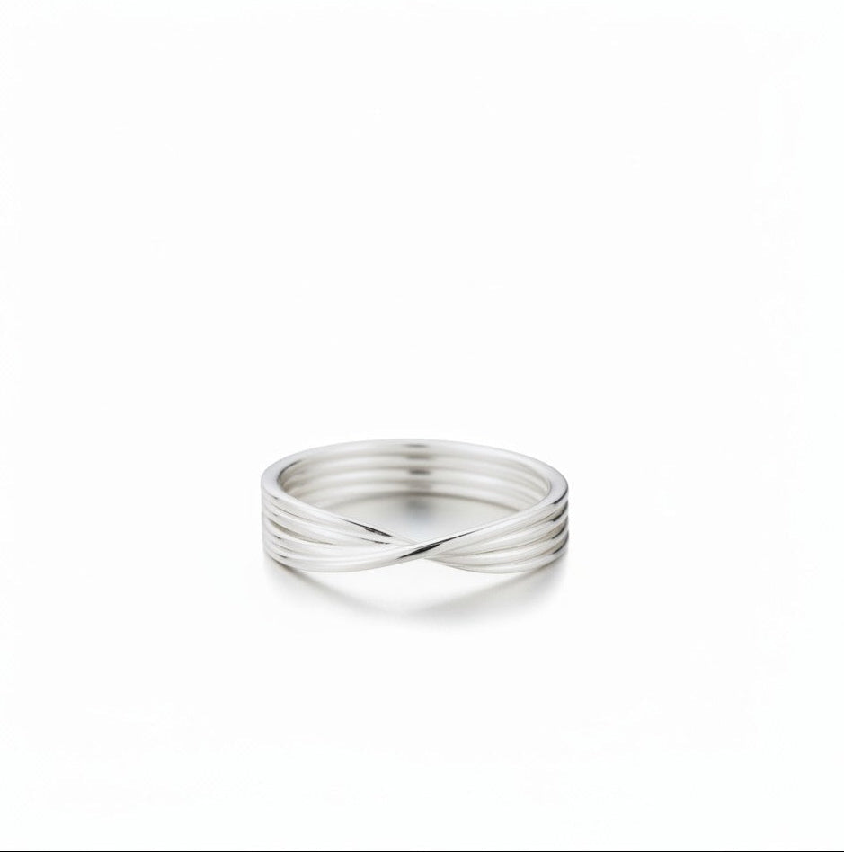 925 Sterling Silver Ava Mobius Infinity Ring