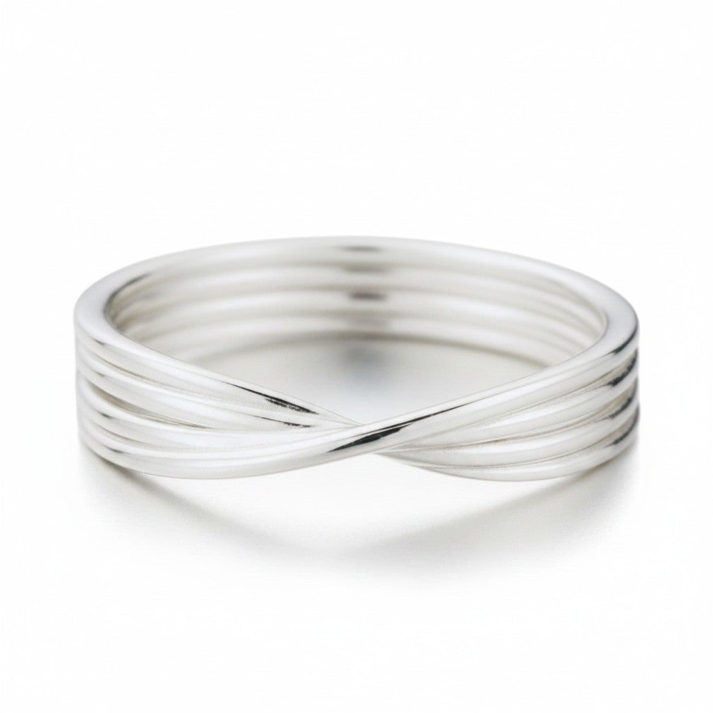 925 Sterling Silver Ava Mobius Infinity Ring