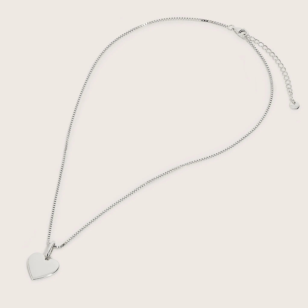 925 Sterling Silver Kordelia Engravable Heart Pendant Necklace