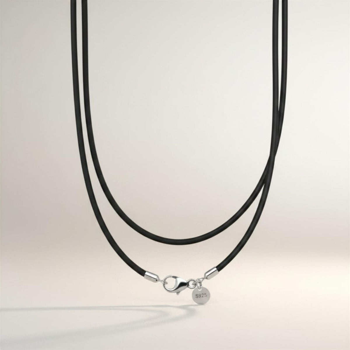 925 Sterling Silver Leather Rope Necklace