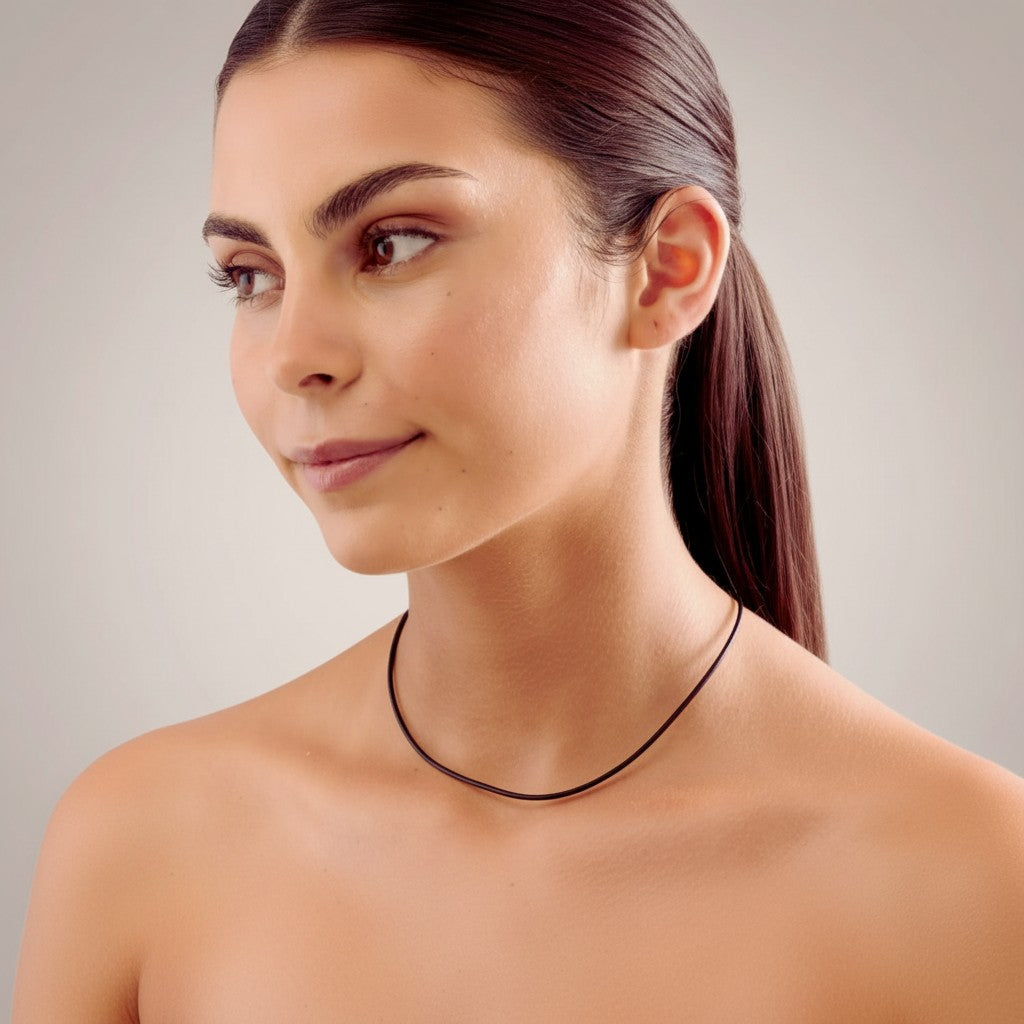 925 Sterling Silver Leather Rope Necklace