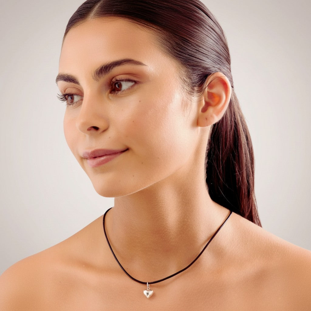 925 Sterling Silver Leather Rope Necklace