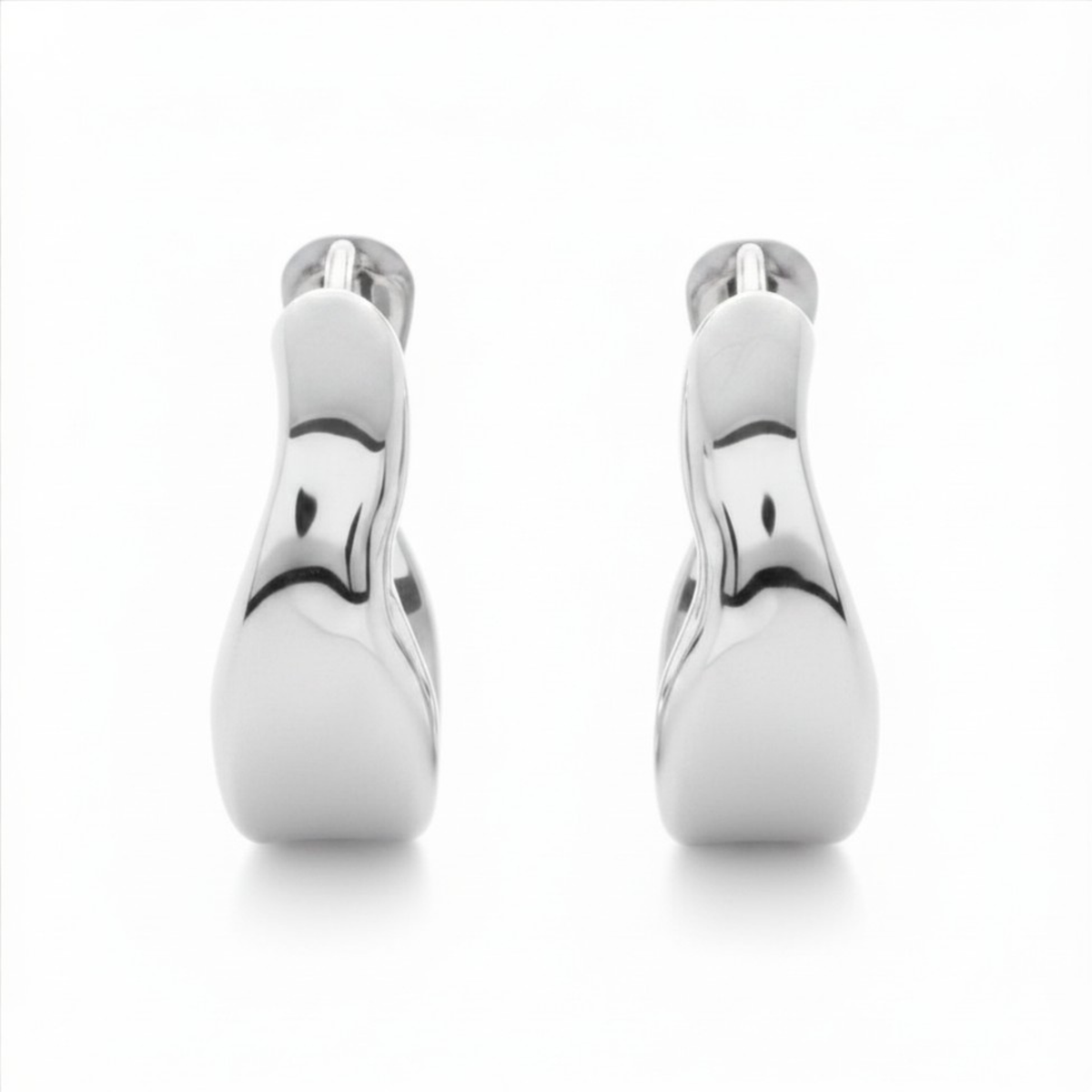 925 Sterling Silver Onda Wave Hoop Earrings