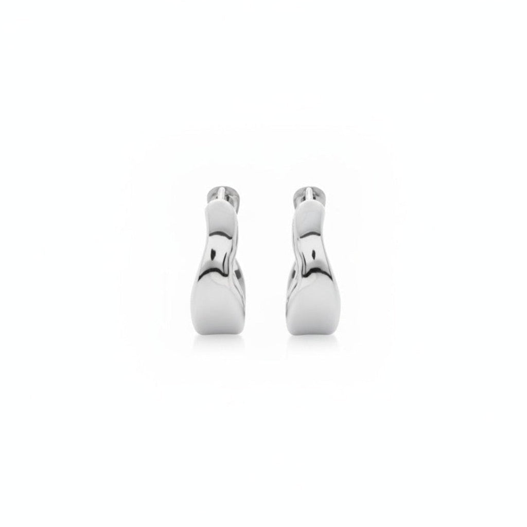 925 Sterling Silver Onda Wave Hoop Earrings