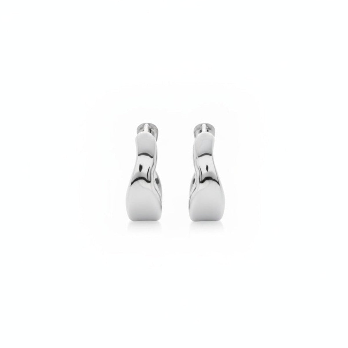 925 Sterling Silver Onda Wave Hoop Earrings