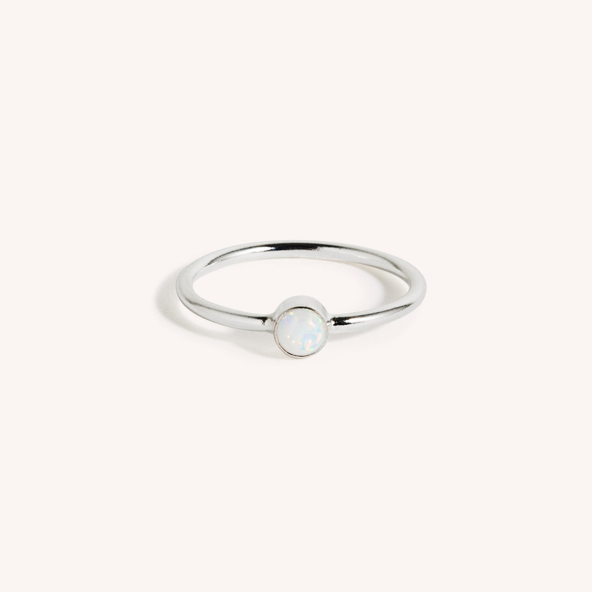 925 Sterling Silver Opal Stacking Ring