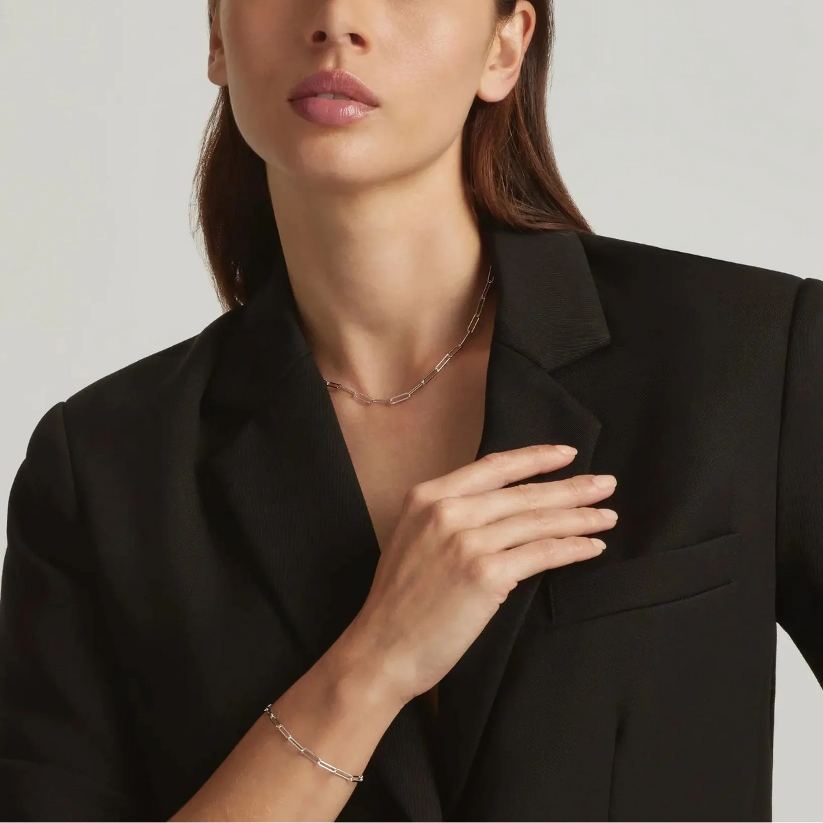 925 Sterling Silver Rebekka Paperclip Necklace