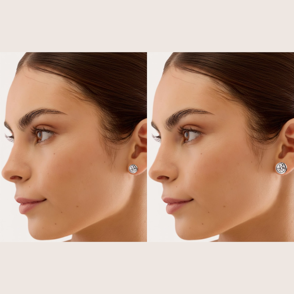 18K Gold Plated Tamako Moissanite Stud Earrings